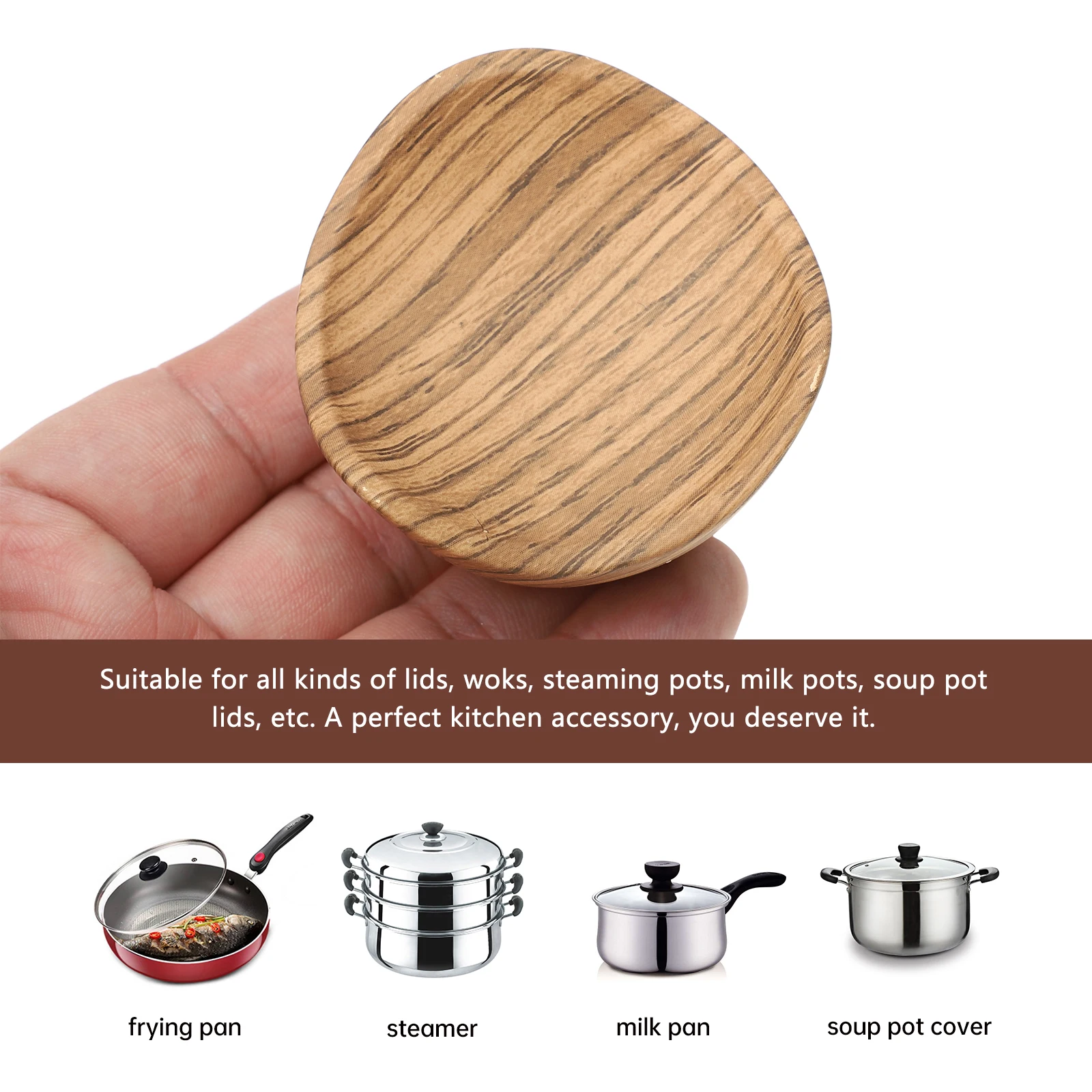 

2pcs Pot Cover Handle Lid Knob Replacement Universal Pan Grips Heat Resistant Plastic Kitchen Accessory Round for Woks