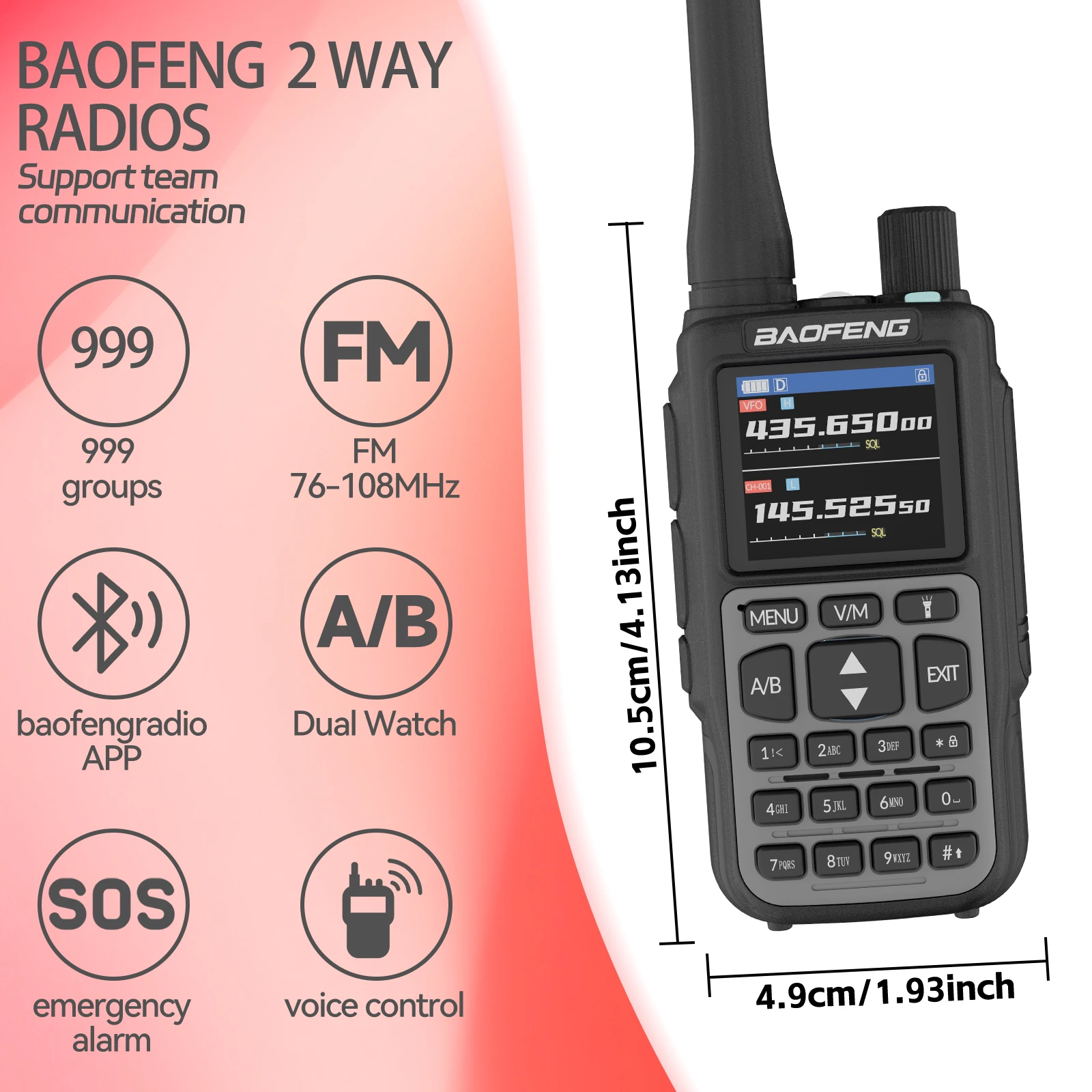 BAOFENG UV-5R ミニ2個パック デュアルバンドトランシーバー