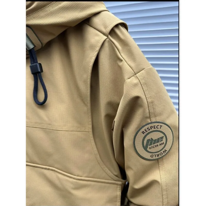 النسخة الكورية 145 كجم من ملابس العمل الرجالية كبيرة الحجم تتغلب على اتجاه الشتاء للتغطية والسترات المبطنة بالقطن الدافئة ذات القلنسوة #6