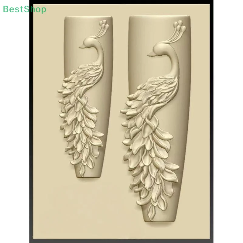 ♥ ♥ ♥ 3D Relief Silikon Nagelform Pfau Design Muster DIY Nail Art Dekor Transparente Maniküre Vorlage