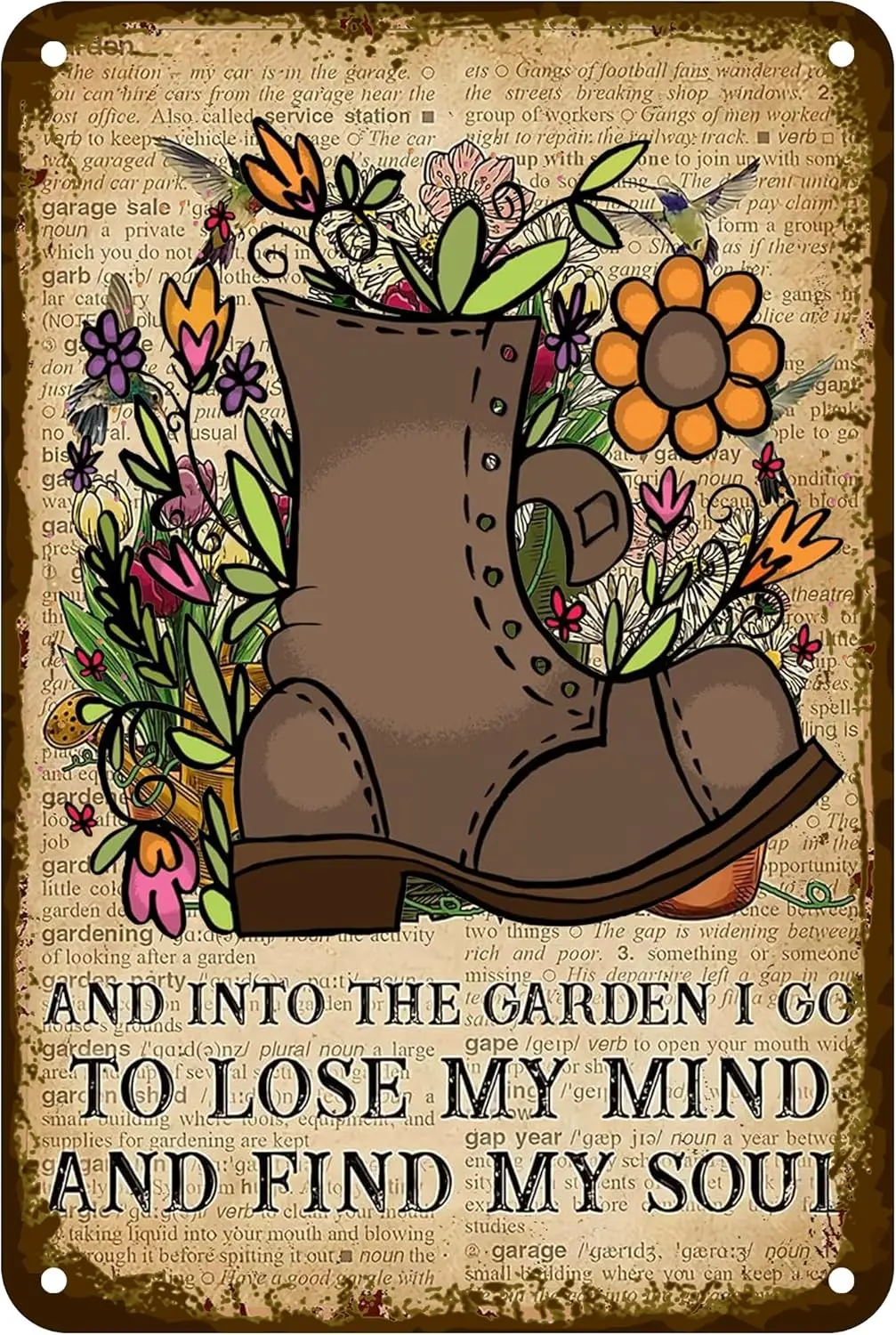 Boot Sunflower Spring Bedroom Wall Metal Tin Signs Woman Girl Garden Decor Shoes Art Wall Decor For Home Bars Pubs Cafes Re sign