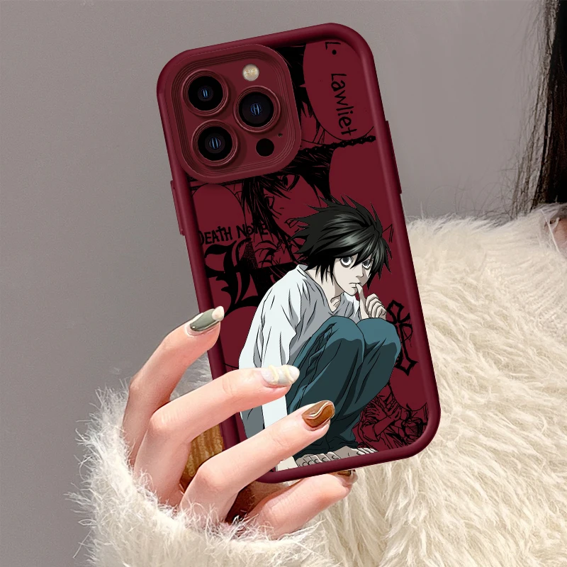 D-Death N-Note Anime Cool For Apple iPhone 15 14 13 12 Pro Max Mini 11 XS X XR 8 7 6 Plus Eye Ladder Cover Capa Fundas