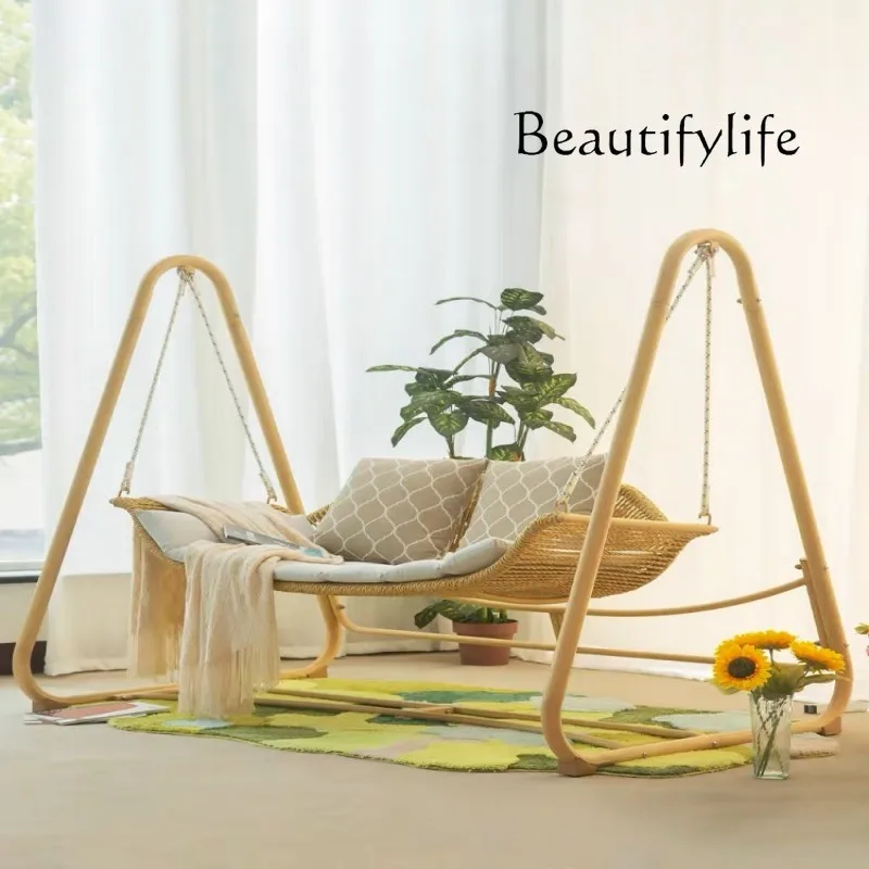 Outdoor Swing Glider Hanging Basket Rattan Chair Lazy Indoor Cradle Chair Balcony Courtyard