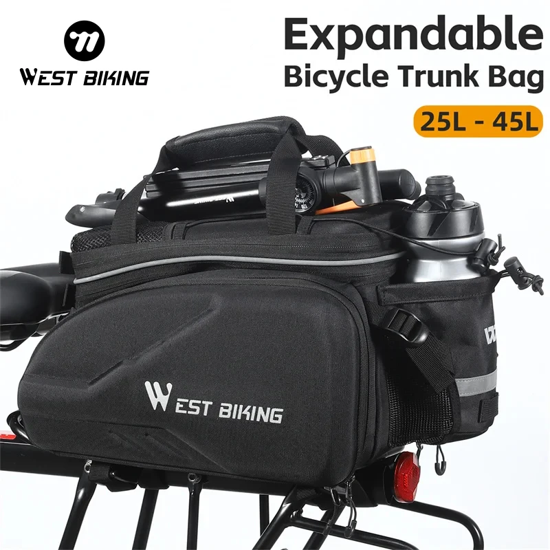 

WEST BIKING Multifunctional Bicycle Trunk Bag With Rain Cover Cycling Travel Hand Bag Storage Drawstring Carrier Bike Tail Bag