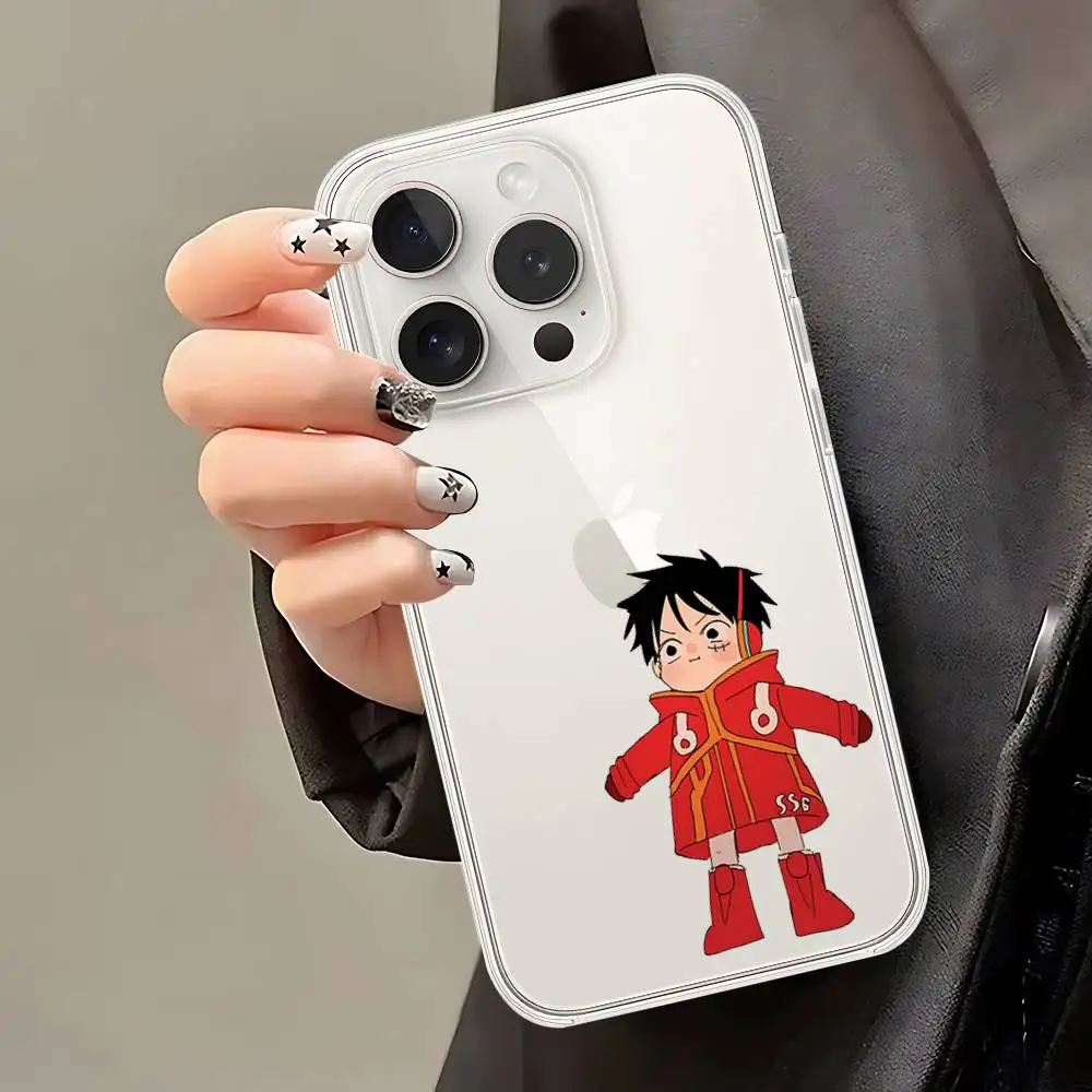 Cute L-Luffsy Phone Case For IPhone 17 16 15 14 Plus 13 12 11 Pro Max Phone Back Cover Transparent Shockproof Cover #5