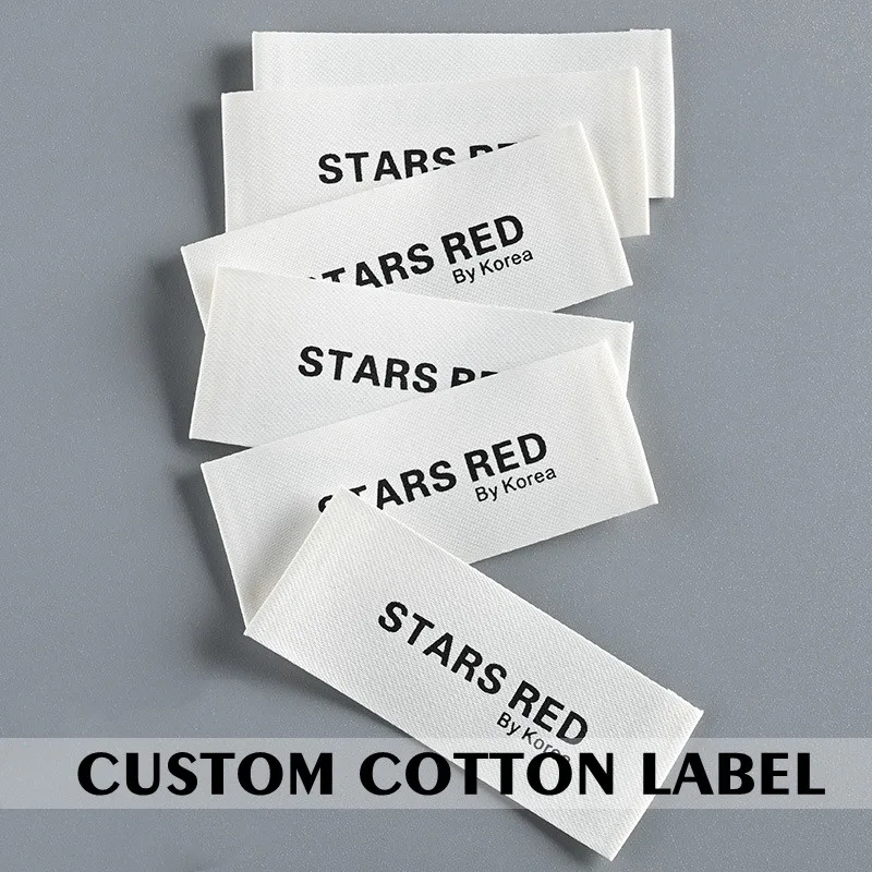 

Custom Cotton Label with Logo Printing Tags for Garment, Handmade with Brand Name, 23043002