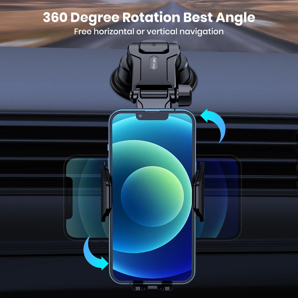 Suporte de telefone TOPK para carro – Suporte para painel fácil de instalar, compatível com todos os smartphones, resistente e estável