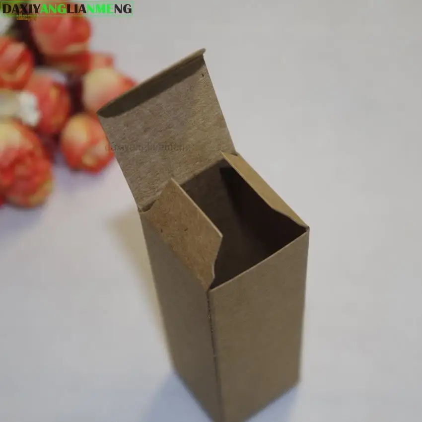 100pcs 2.6x2.6x8.7cm Kraft Paper Box DIY Lipstick Perfume Essential Oil Bottle Packaging Boxes GIFT PARTY FAVOR Package