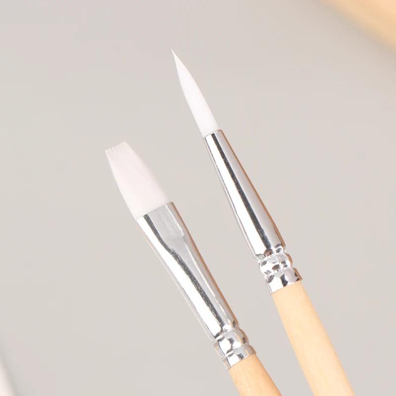 Conjunto de pincéis aquarela portáteis de 6 peças com alças de madeira – ideal para aprender, projetos DIY e usar na pintura a óleo e acrílica