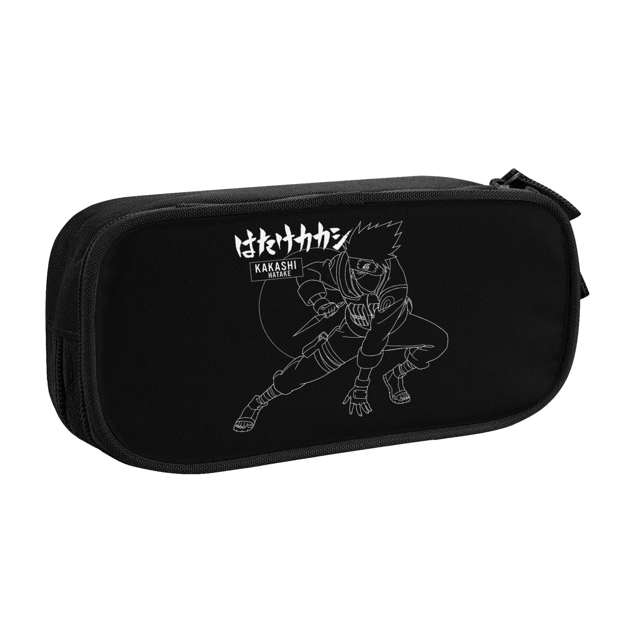 Large Capacity Bags for Child Cartoon Naruto Shippuden Kakashi Hatake (2)  School Pencil Bag for Boys Gilrs Kids