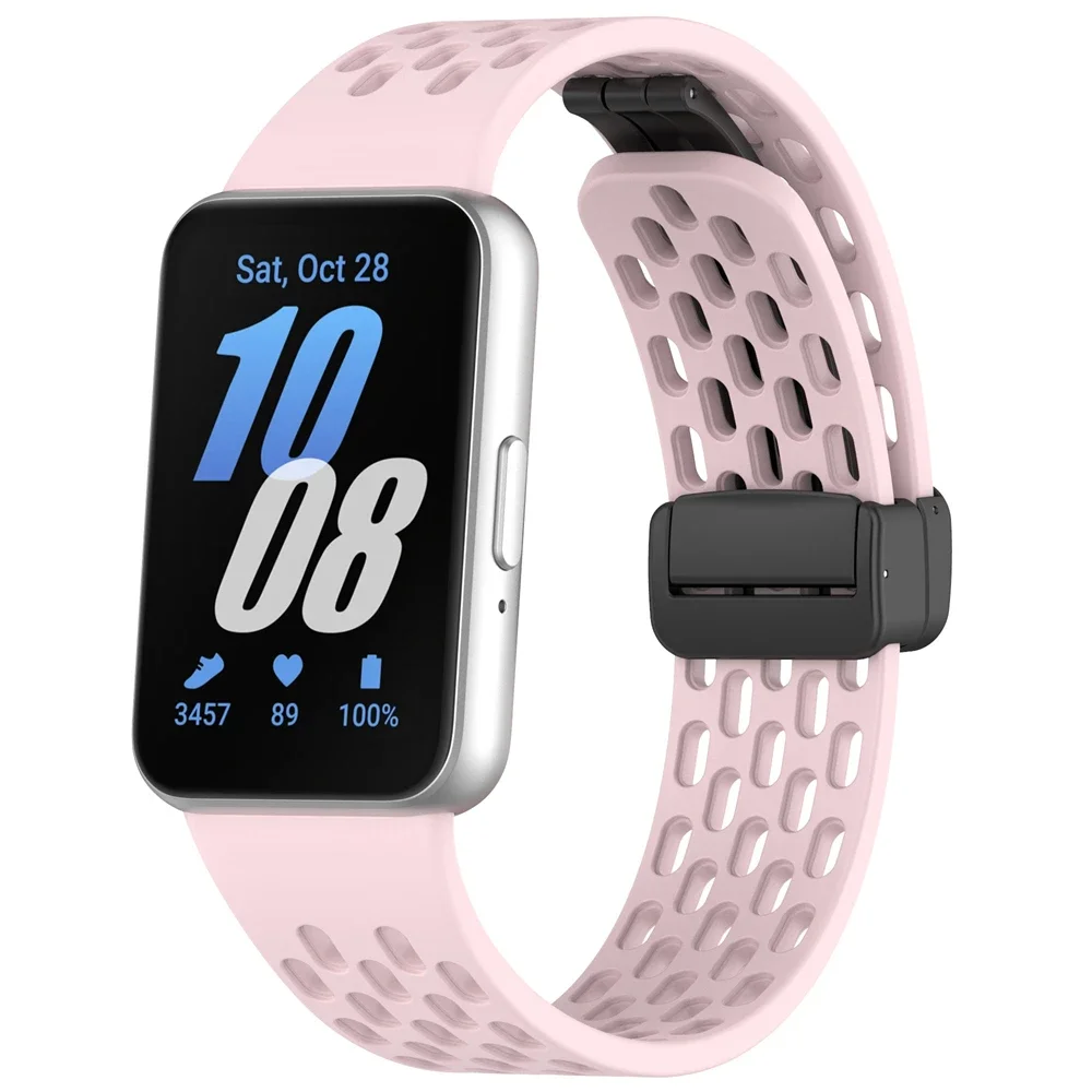 Magnetisches Sport-Silikonband mit D-Schnalle für Samsung Galaxy Fit 3 Fit3 SM-R390, Ersatzarmband, Armband, Zubehör – Detail 16