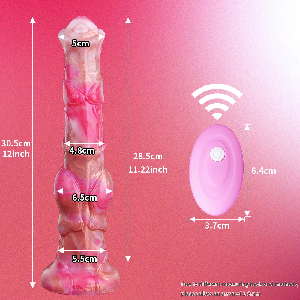 YOCY Long Horse Dildo Vibrators 12 inch Silicone Fantasy Monster Knot Penis Sex Toy For Women Men 7.7cm Bullet Vibrator