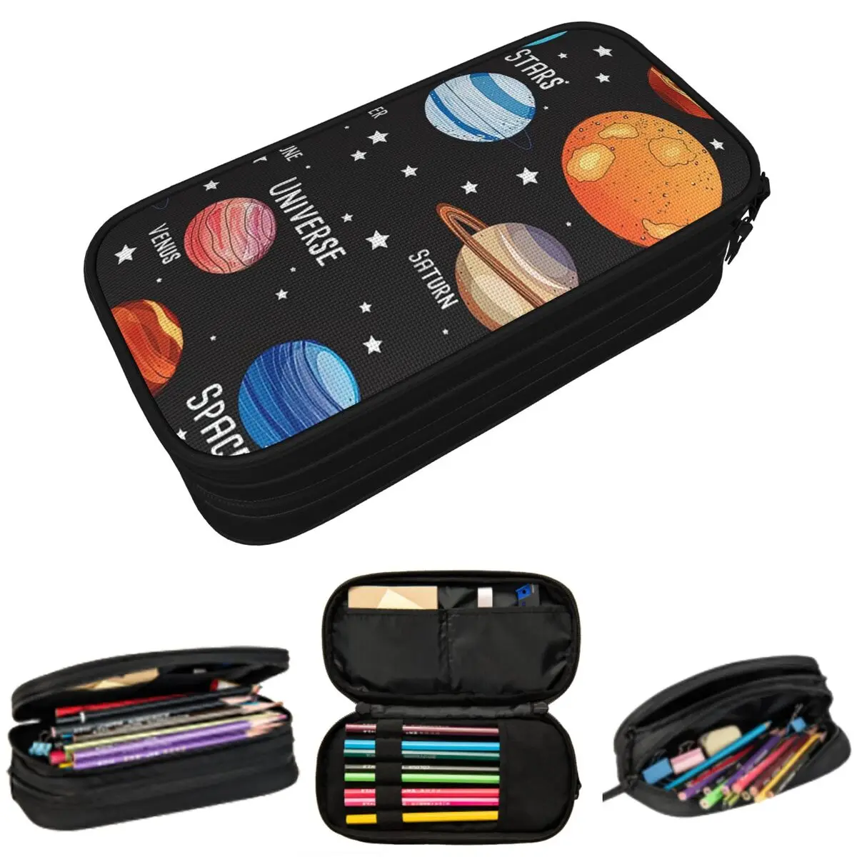 Solar System Pencil Case for Studen Gifts Pen Box Pencil Bag Stationery Supplies Pen Holder Bag