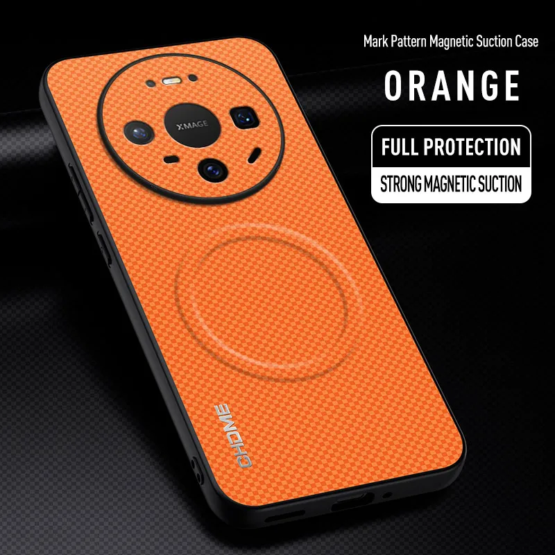 Housse magnétique en cuir marqué, mate, résistante et respectueuse de la peau, pour HUAWEI Mate 30 40 50 60 70 Air 80 Pro Max, étui antichoc Magsafe