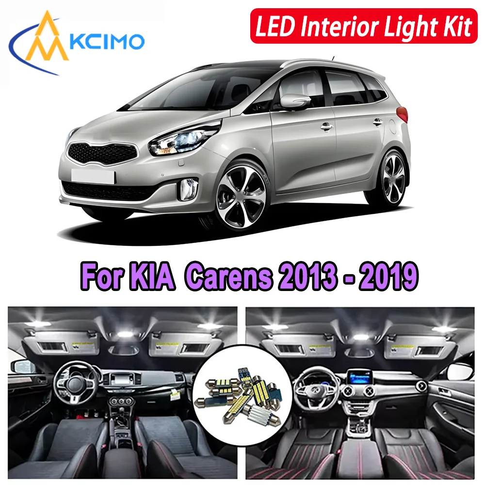 

Kcimo For KIA Carens 2013 2014 2015 2016 2017 2018 2019 Premium Bright LED Interior Dome Map Trunk Light Kit New Car Led Lamps