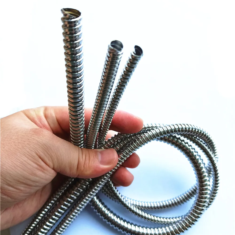 

1meter 4/6/8/10/12/15/20mm 304 Stainless Steel Corrugated Pipe Wire Line Cable Conduit Protect Hose Tube Dropshipping