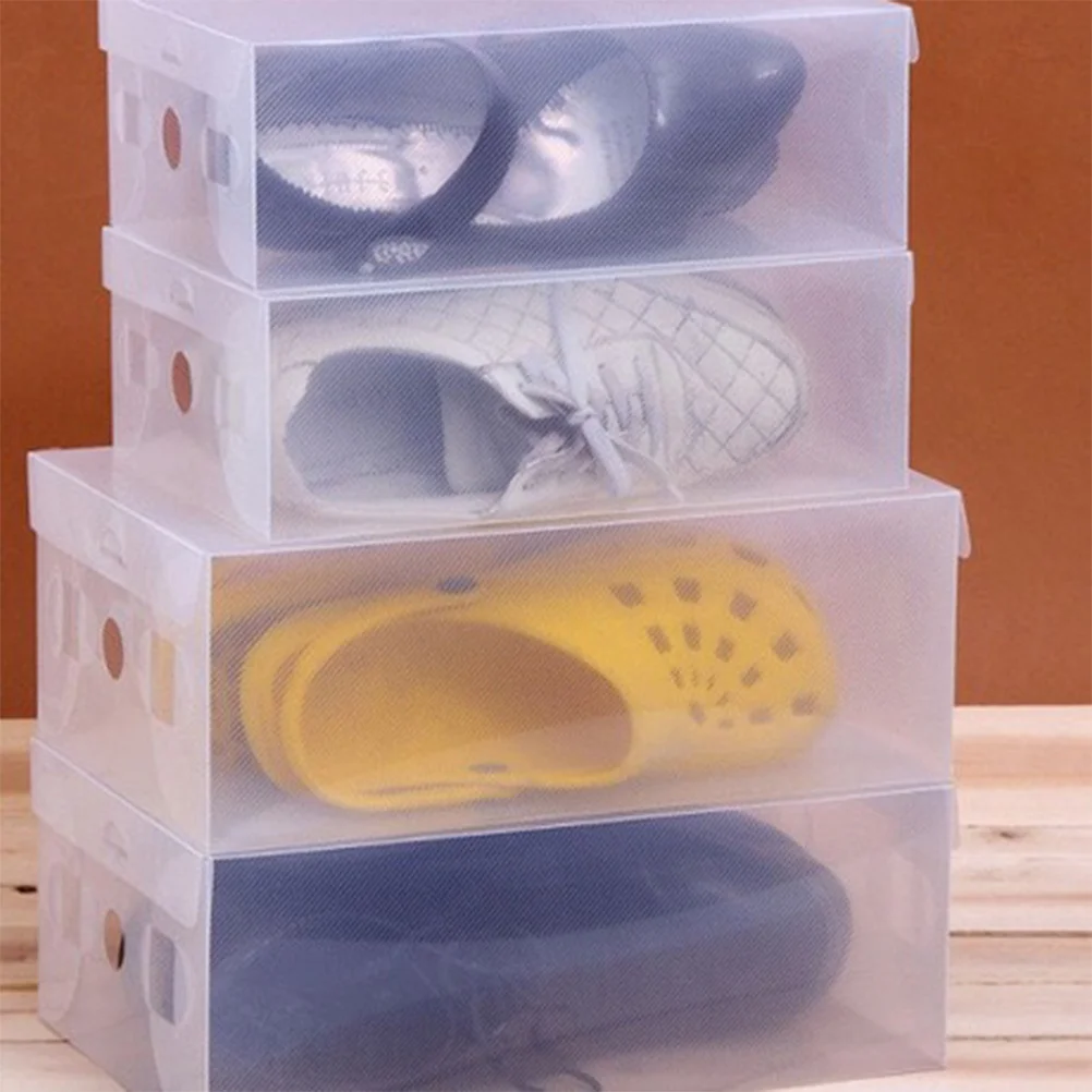 

6Pcs Dust-Proof Shoes Boxes Transparent Plastic Shoe Storage Containers Organizer for Home Closet 33x12x20cm