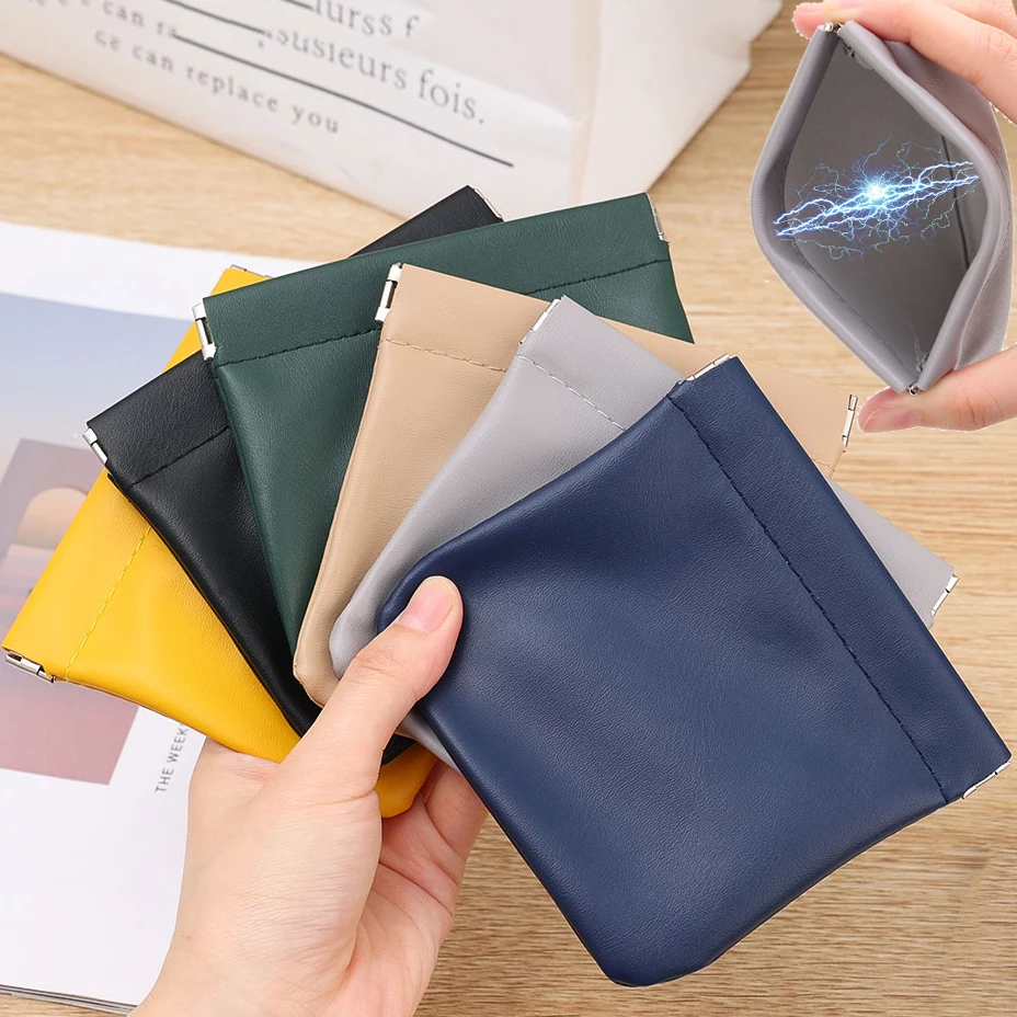 Couro do plutônio squeeze saco mulheres compõem moeda bolsa dinheiro chave fones de ouvido sacos titular armazenamento à prova dwaterproof água caso suave portátil bolsa