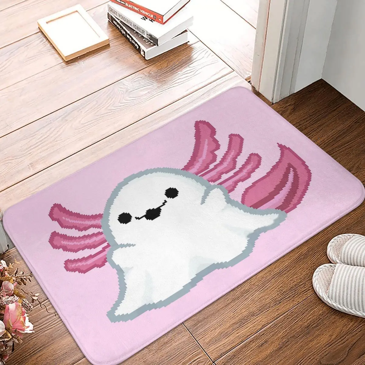 Frog Pet Lover Non-slip Doormat Axolotl Ghost Bath Bedroom Mat Outdoor Carpet Indoor Pattern Decor