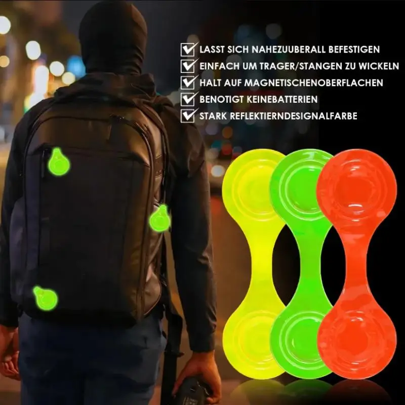 New 1PCS Reflective Magnetic Clips For Bike Cycling Safety Kids Backpacks Reflector Bag Clips For Night Walking Parts