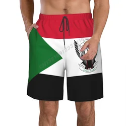 Summer Men's Sudan Emblem Beach Pants Shorts Surfing M-2XL Polyester Swimwear Running