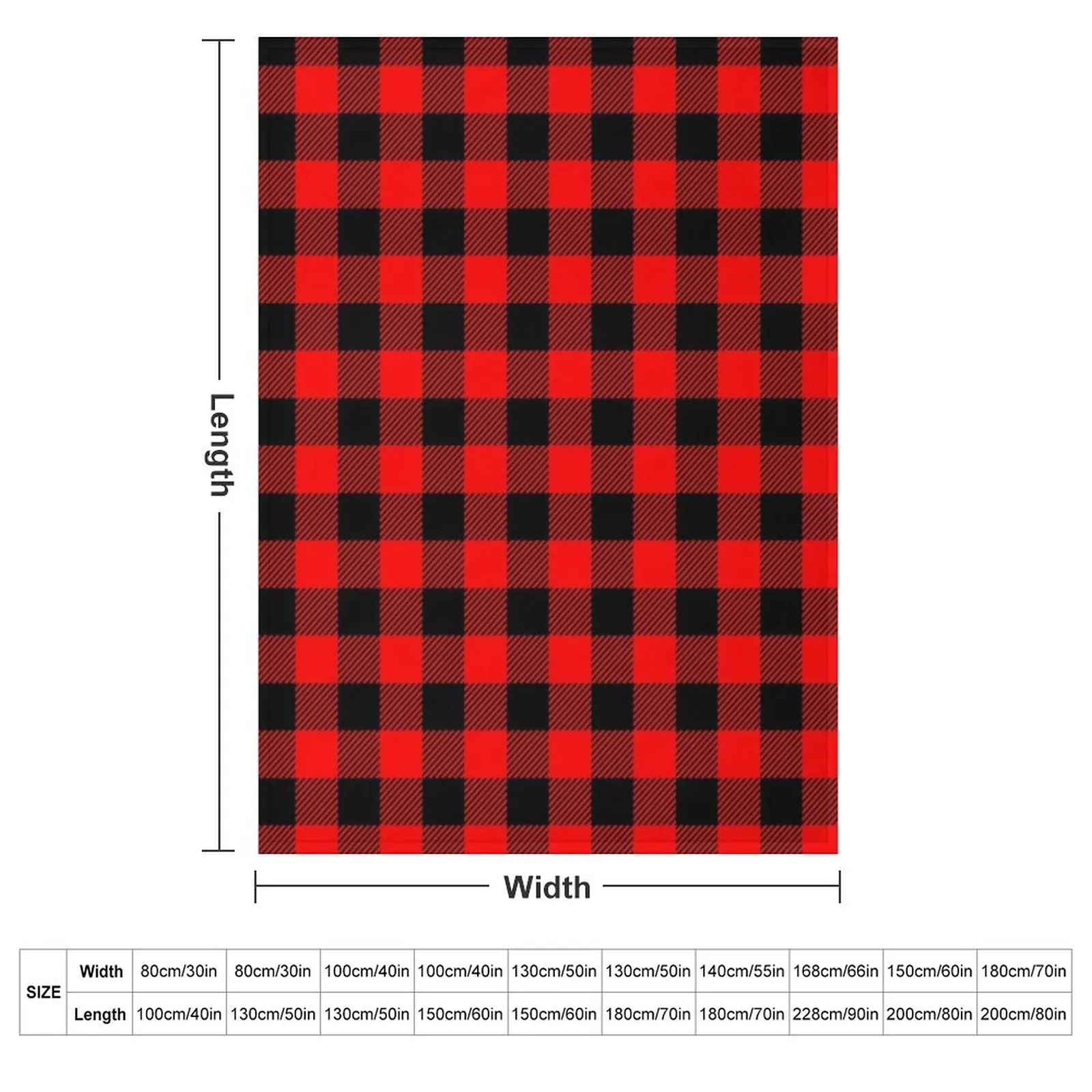 Buffalo Check Red and Black Plaid Lumberjack Canadiana Style Throw Blanket Thin Retros Blankets