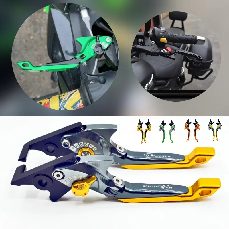 

For Kawasaki ZX1400 / ZX14R / ZZR1400 2006-2017 Motorcycle Parts 3D Brake Lever Set Foldable Adjustable Handle Levers