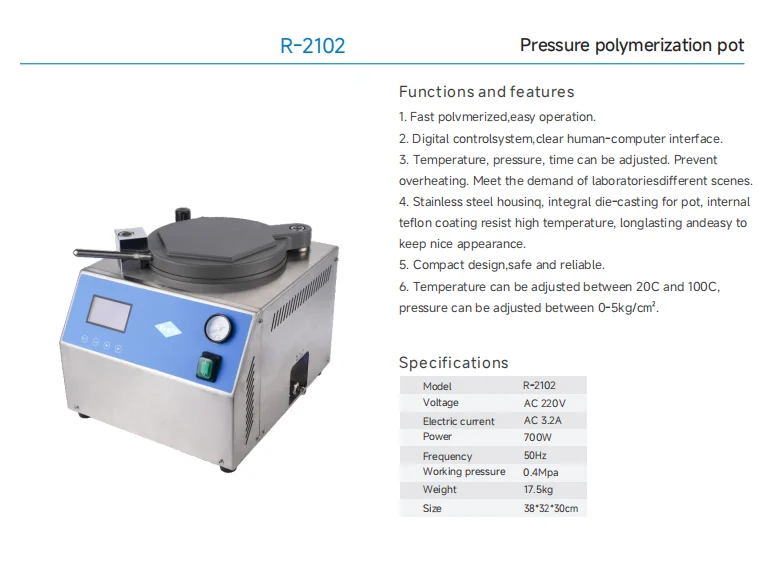 Dental Equipment R-2102 Pressure Polymerization Pot For Acrylics