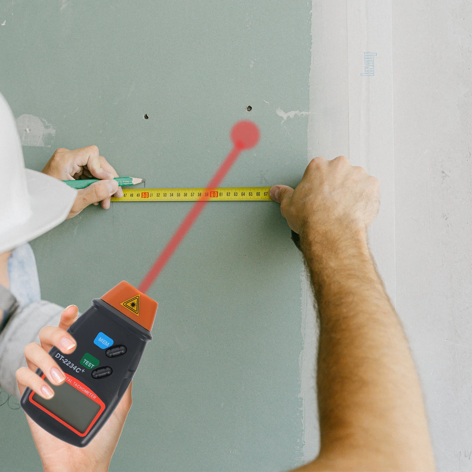 

Digital Rotational Speed Tester Md-2234c Plus Non-Contact Photo Type Tachometer Large Screen Adjustable Readings