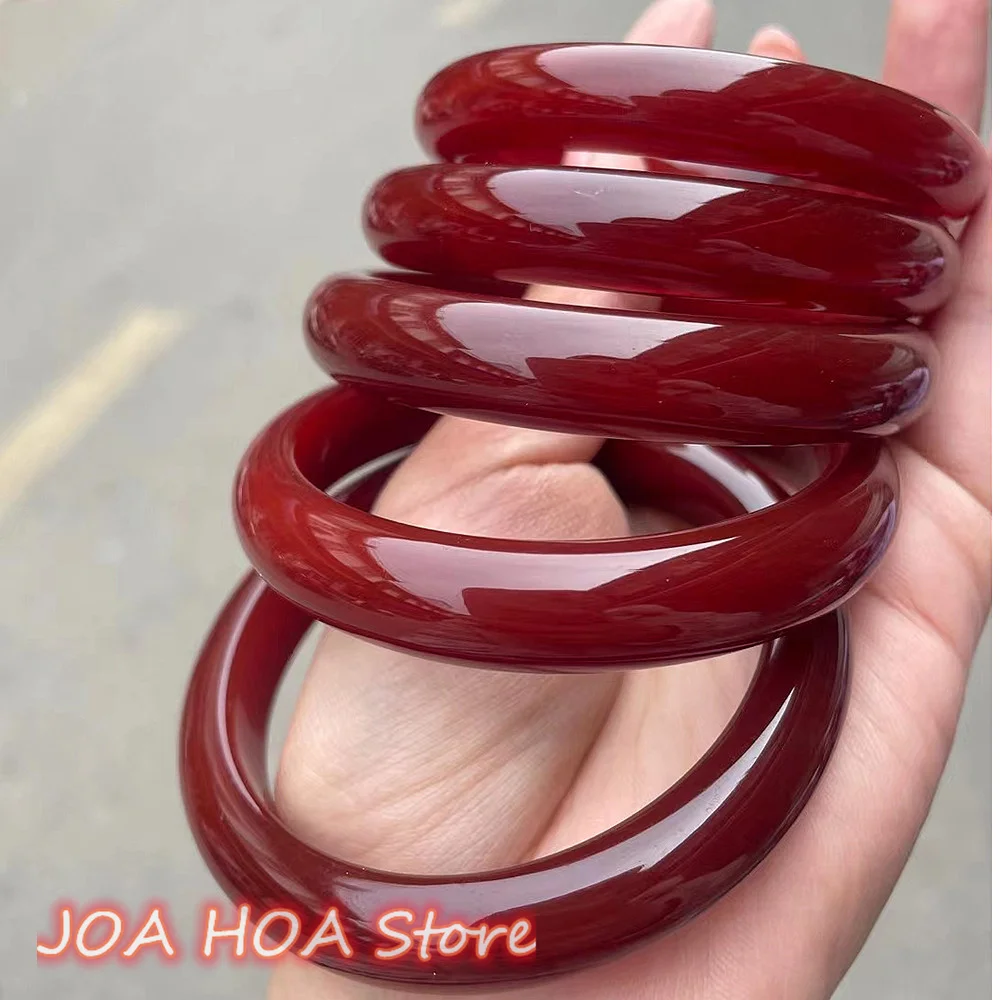 Charm Wine Red High Quality Jade Bracelet Natural Agate Chalcedony Bangle Exquisite Fashion JADEITE Handring Fine Jewelry