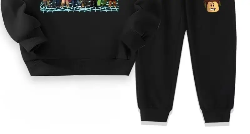 

Robloxs Kids Boys Cartoon Printed Hoodie & Sweatpants 2-Piece Set Spring Autumn Casual Loose Long Sleeve Tops & Pants Outfits