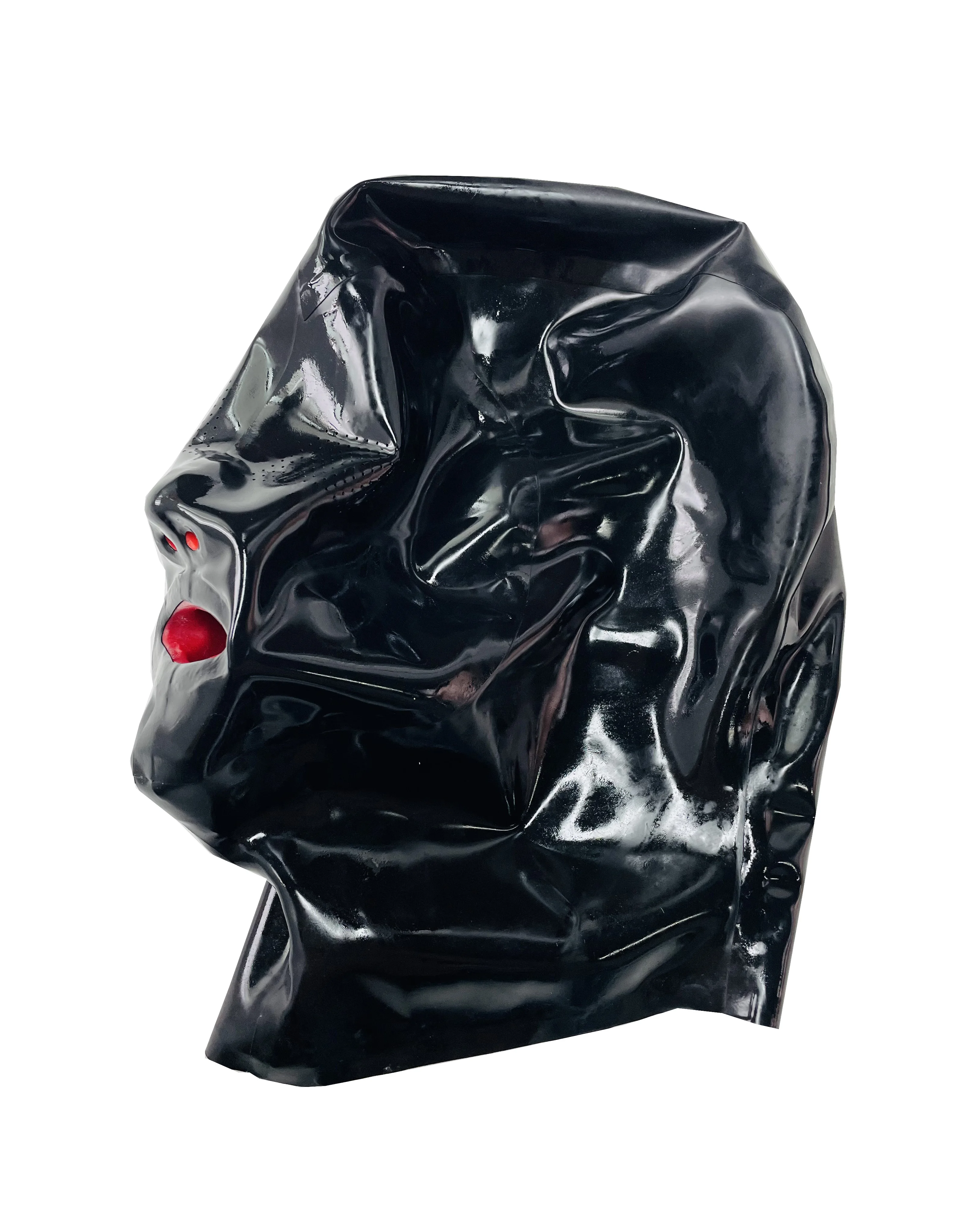 

Латексная маска с полным покрытием, микропоры для глаз, длинная носовая трубка длиной 15 см, красные зубы, без входа на шею 0,4