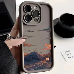 Landschap Bergbewolking Voor Samsung Galaxy S24 S22 Ultra Plus S21 Fe A54 A15 A14 A35 A55 A32 A52 A34 5G S23 Ultra Case