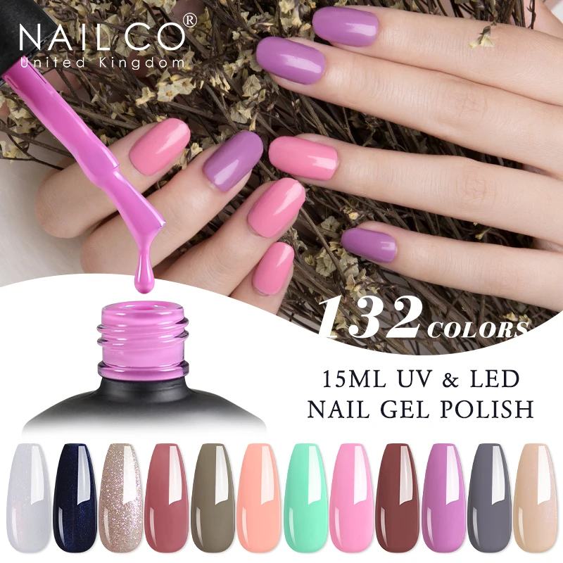 NAILCO 15Ml สี UV เจลเล็บเจลแก้วขวดเล็บเล็บเล็บมืออาชีพฐานเคลือบเงากึ่งถาวร vernis