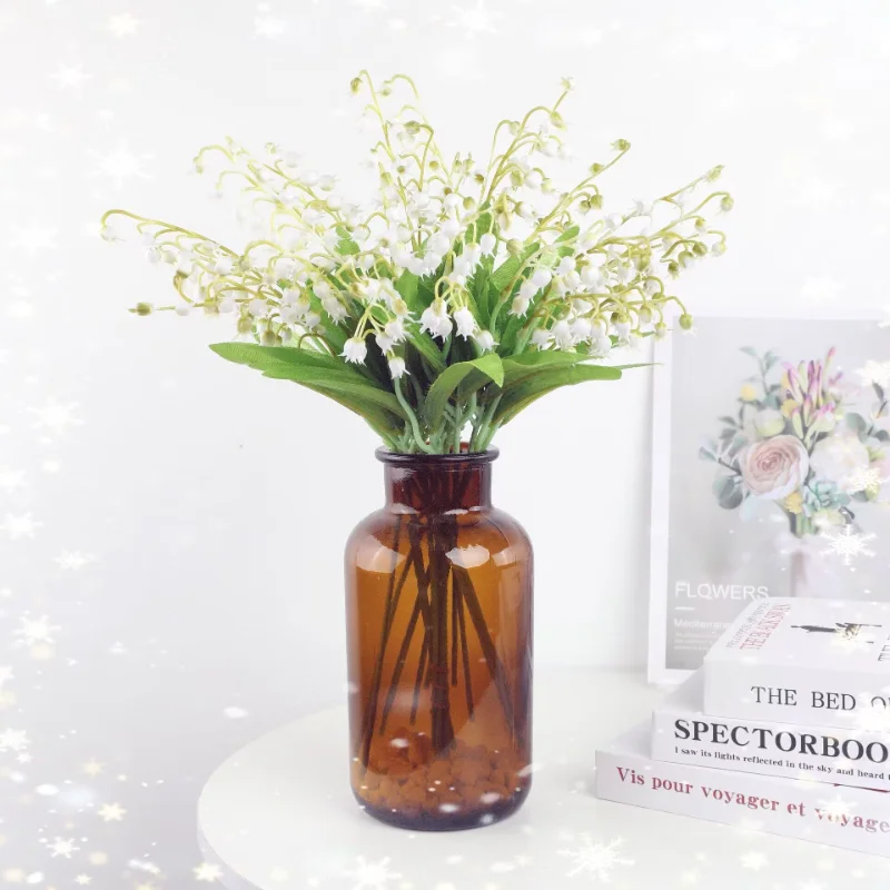 

Artificial Flowers 6 Lily of The Valley Bouquet Made of Plastic Material for Wedding Home Photography Hand-held Decorations