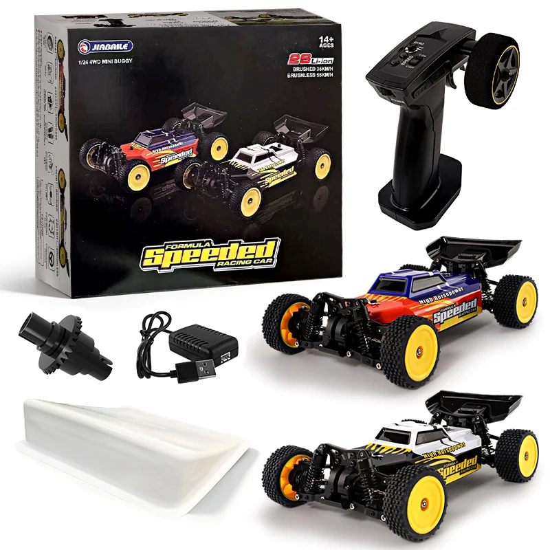 Jiabai Le 1:24 4WD high-speed off-road racing brushless remote-controlled car for boys, full-scale high-speed racing car toy