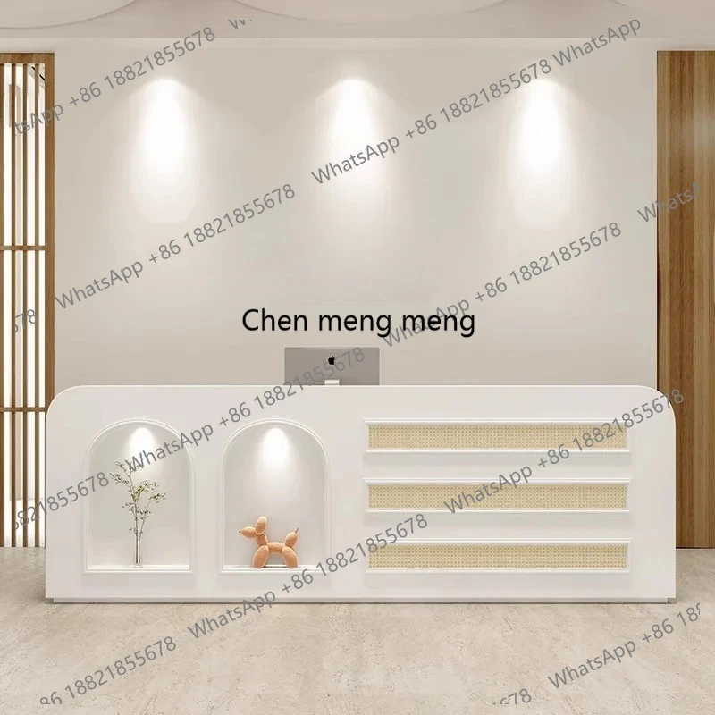 

Modern Solid Wood Checkout Counter Women's Clothing Store Company Hotel Bar Table Homestay Reception Desk Office Furniture