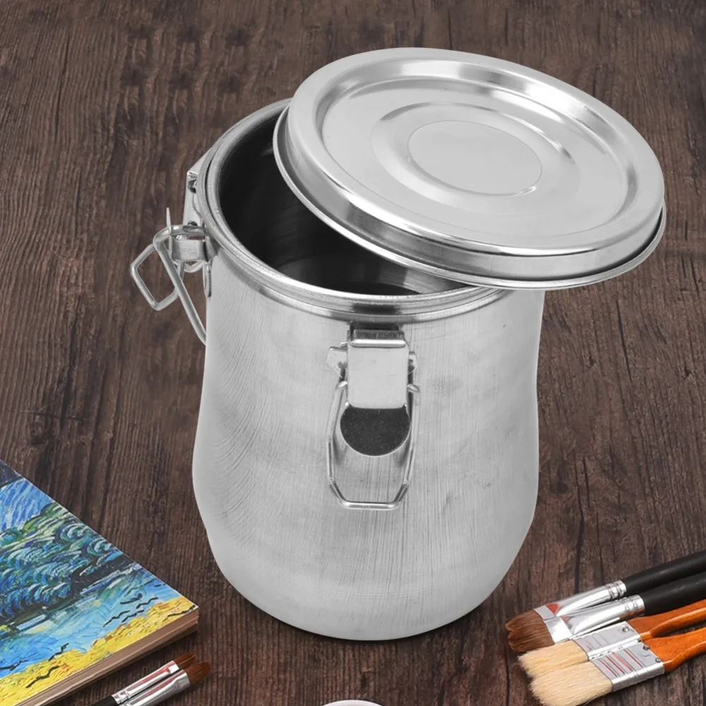1pcs Airtight Seal Paint Brush Washer Clip On Lid、 Leak Proof Brush Cleaner Container Stainless Steel Brush Cleaner