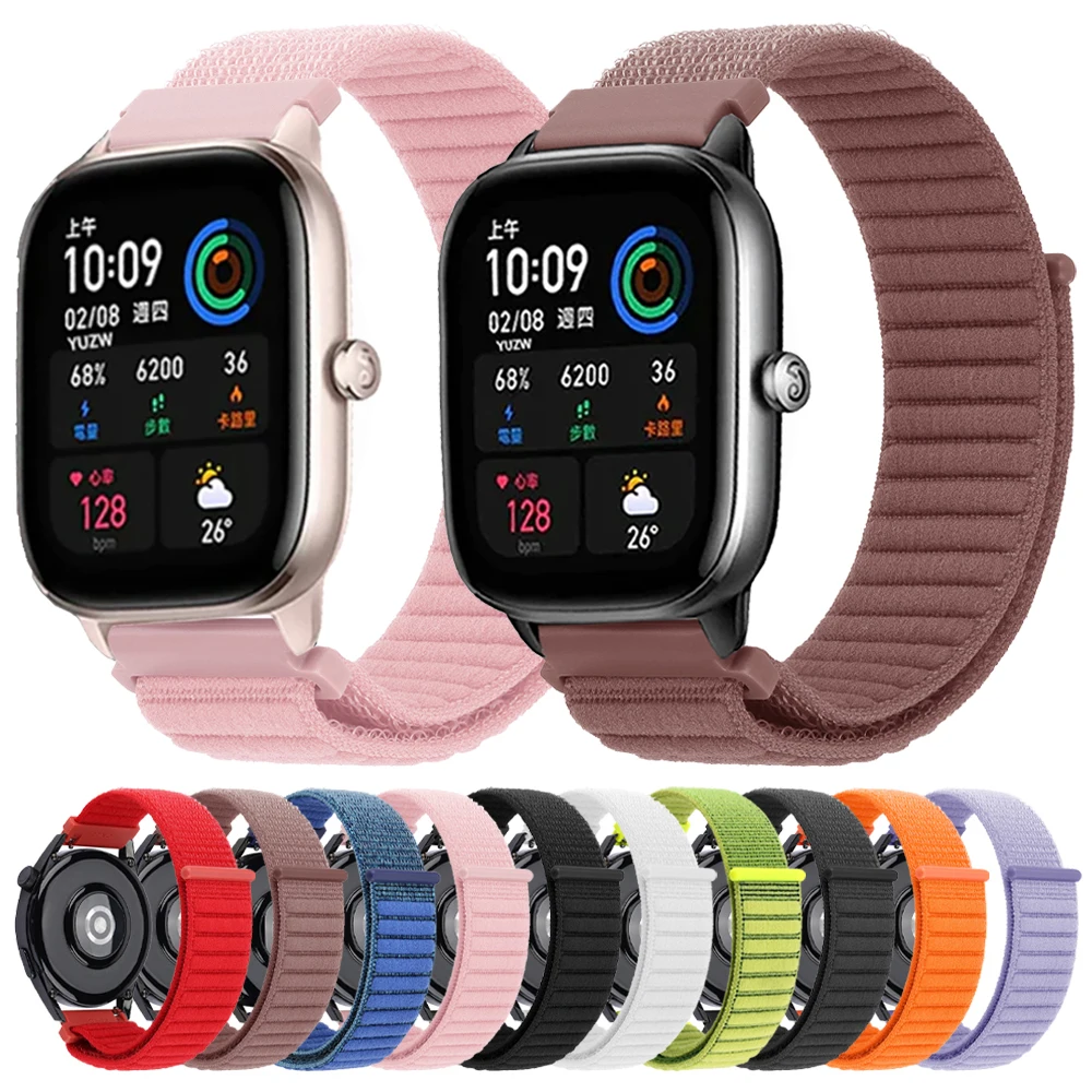 22 20mm Nylon Strap For Amazfit Active 2/GTS 4 2 Mini/GTS 3 2E Woven Band Bracelet For Amazfit GTR 3 Pro/Bip 6/Balance Watchband