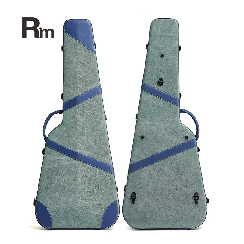 Start4-GC  Rm OEM ODM  Accept Customized Logo Fiber Glass Jean Cover Material Gun Shape Acoustic Guitar Hard Case