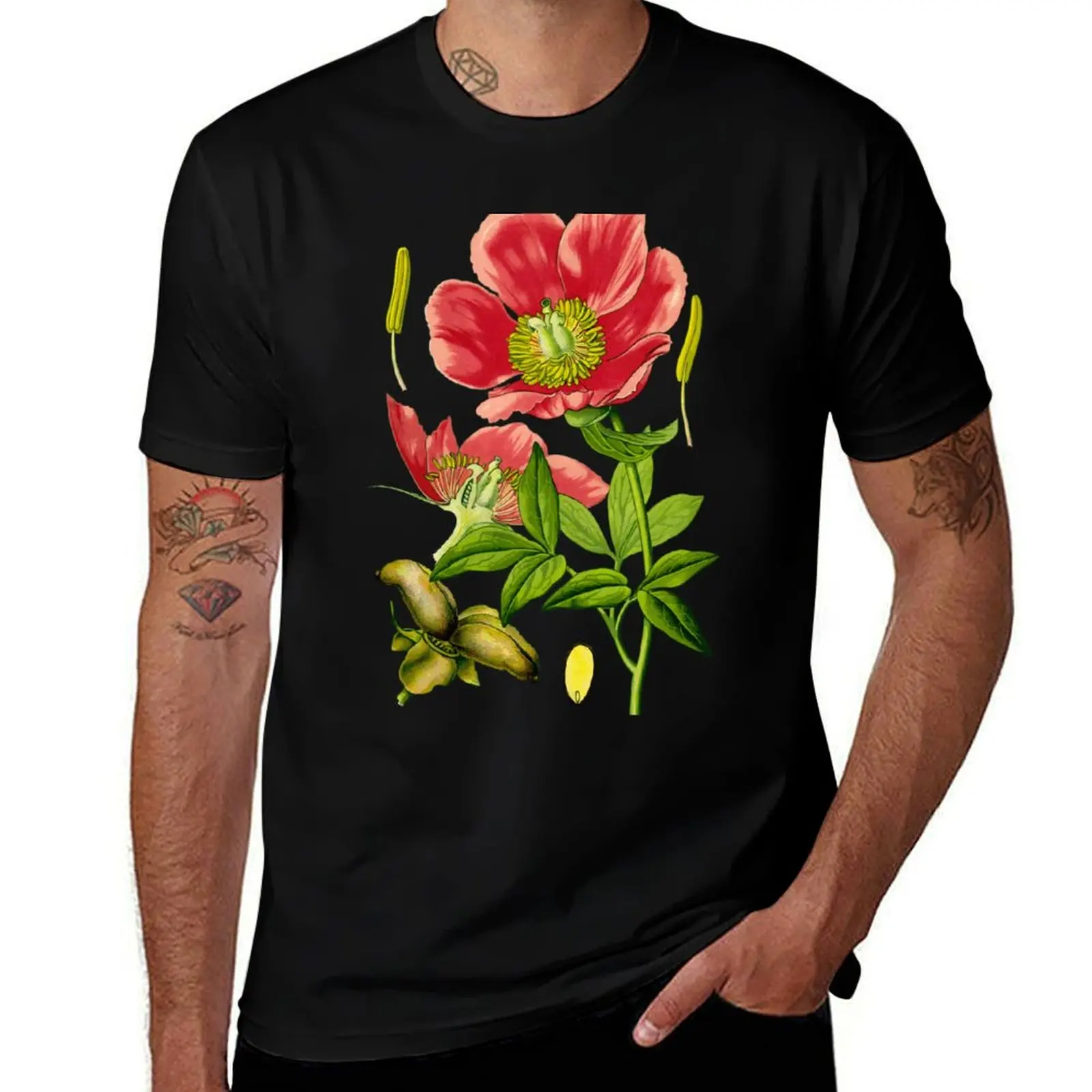 wild peony T-Shirt Sweat Absorbing Sports Tee Shirt