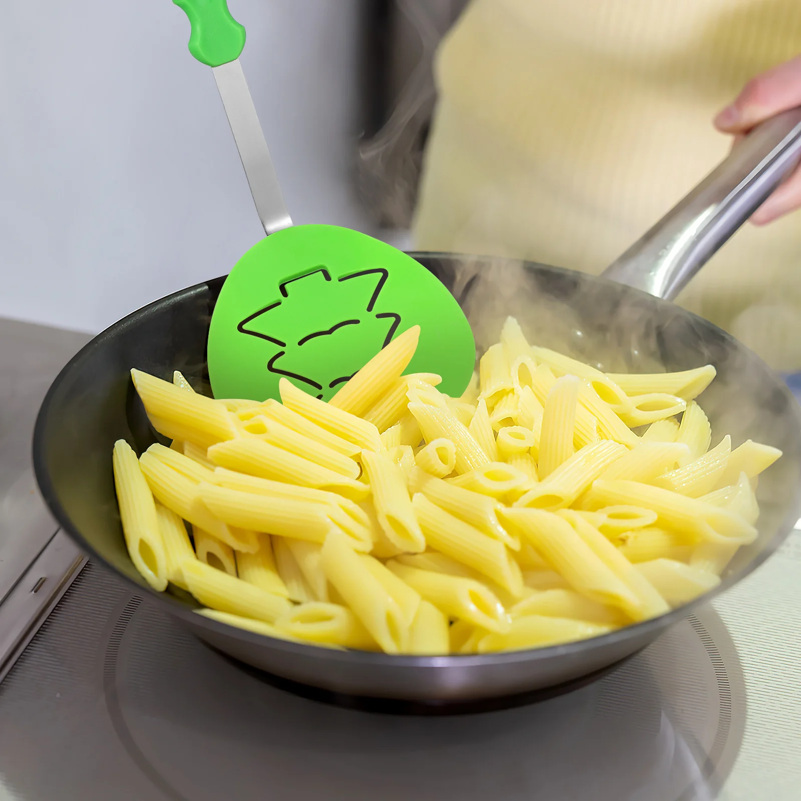 

3pcs Christmas Cookware Spatula Set Stainless Steel Non-Scratch Ergonomic Kitchen Turner For Home Restaurant Hotel Christmas