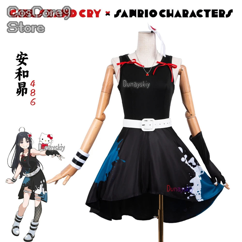 

Subaru Awa Косплей 코스프레 Черное платье принцессы Аниме Девушки Band Cry Аксессуары для волос Парик Женский сексуальный бал в маске Карнавальный костюм