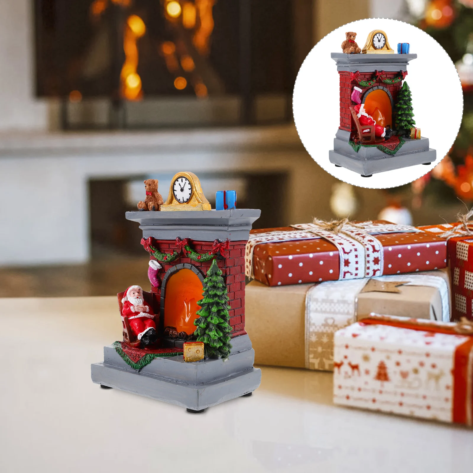 

Glowing Old Man Decoration Resin Table Lamp Holiday Night Lights Fireplace Lanterns Halloween Decorative Led
