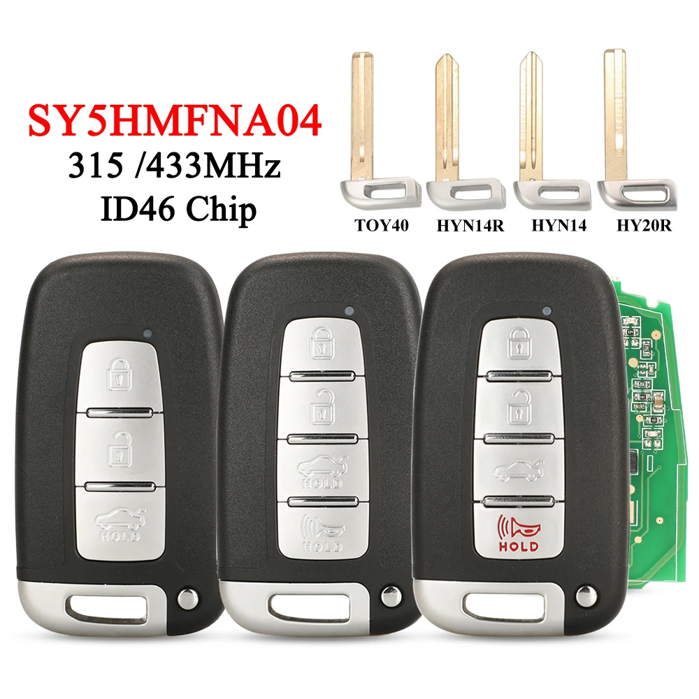 Jingyuqin Remote Key 315/433MHz Für Hyundai I30 IX35 Sonata Genesis Equus Veloster Kia Forte Soul Rio Borrego Sorento SY5HMFNA04 – Detail 3