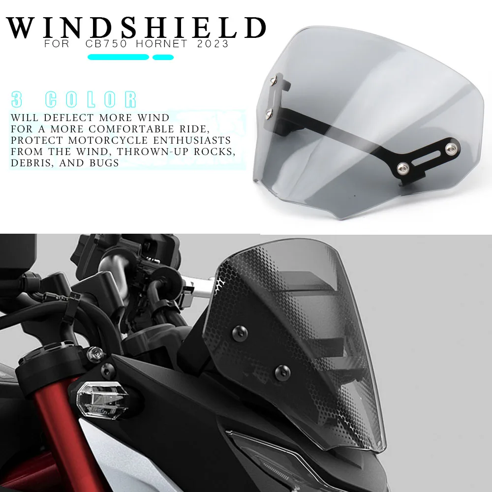 

2023 For Honda CB 750 HORNET CB750 Hornet 3 colors Motorcycle Accessories Windscreen Windshield Shield Screen with Bracket