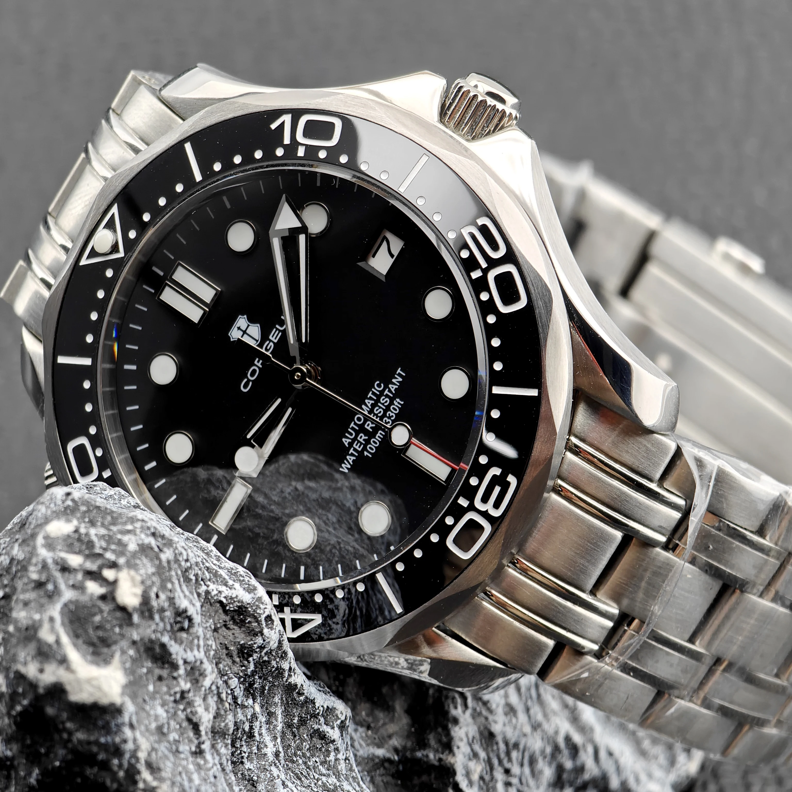 Herrlich Gefertigte 40mm Automatische Mechanische Herrenuhr mit CORGEUT NH35 Uhrwerk, Saphirglas, Taucheruhr Reloj – Detail 7