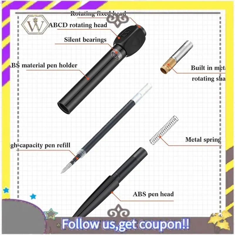 New 4 Pcs A B C D Rotation Reducer Ballpoint Pens Gadget Stress Relief Pen For Office Easy Install