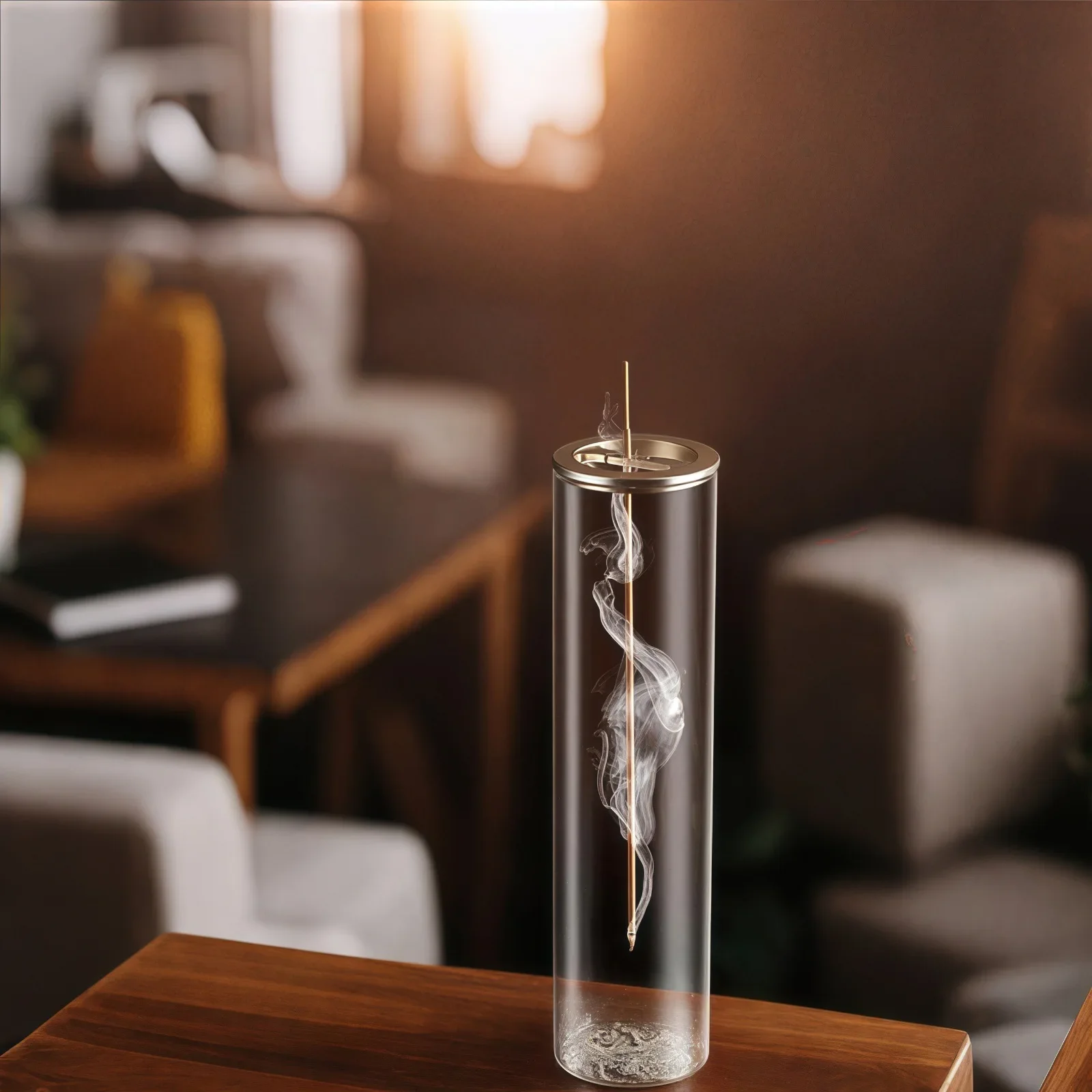 Line Incense Burner Glass Hardware Upside Down Metal Clip Glass Tube Anti-ash Fly Incense Burner Incense Home Ornaments