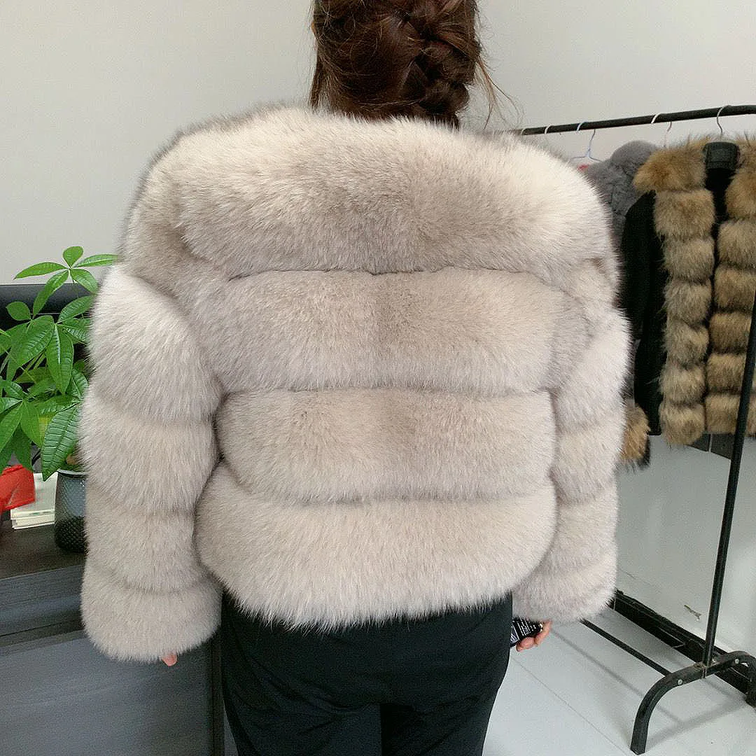 Manteau en fourrure de renard véritable pour femme, veste chaude, grand panneau, 2024 fourrure véritable, haute qualité, hiver, nouveau, 100%